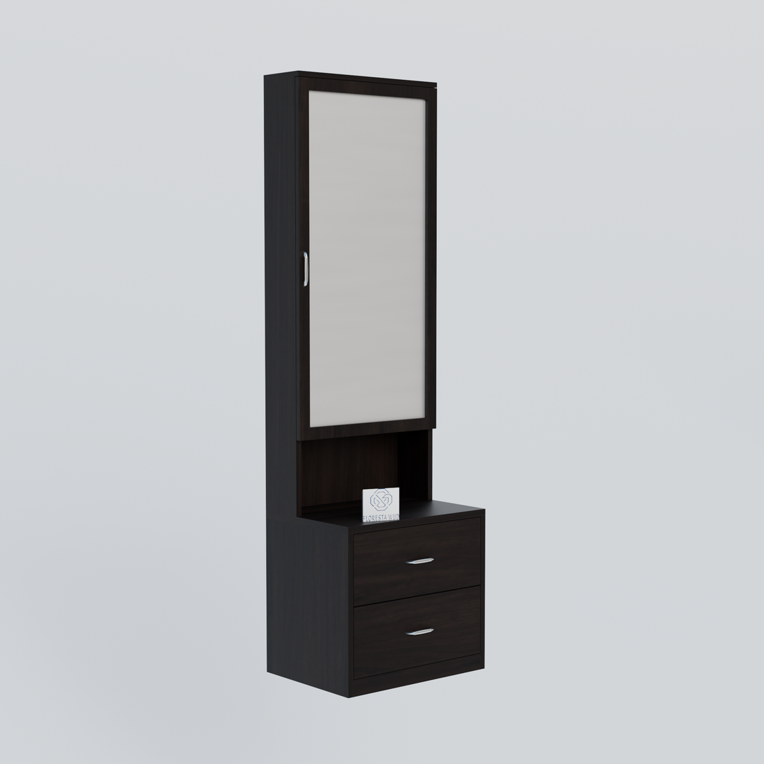 Engineered Wood Dressing Table with Mirror & 2 Drawers – Wenge Finish