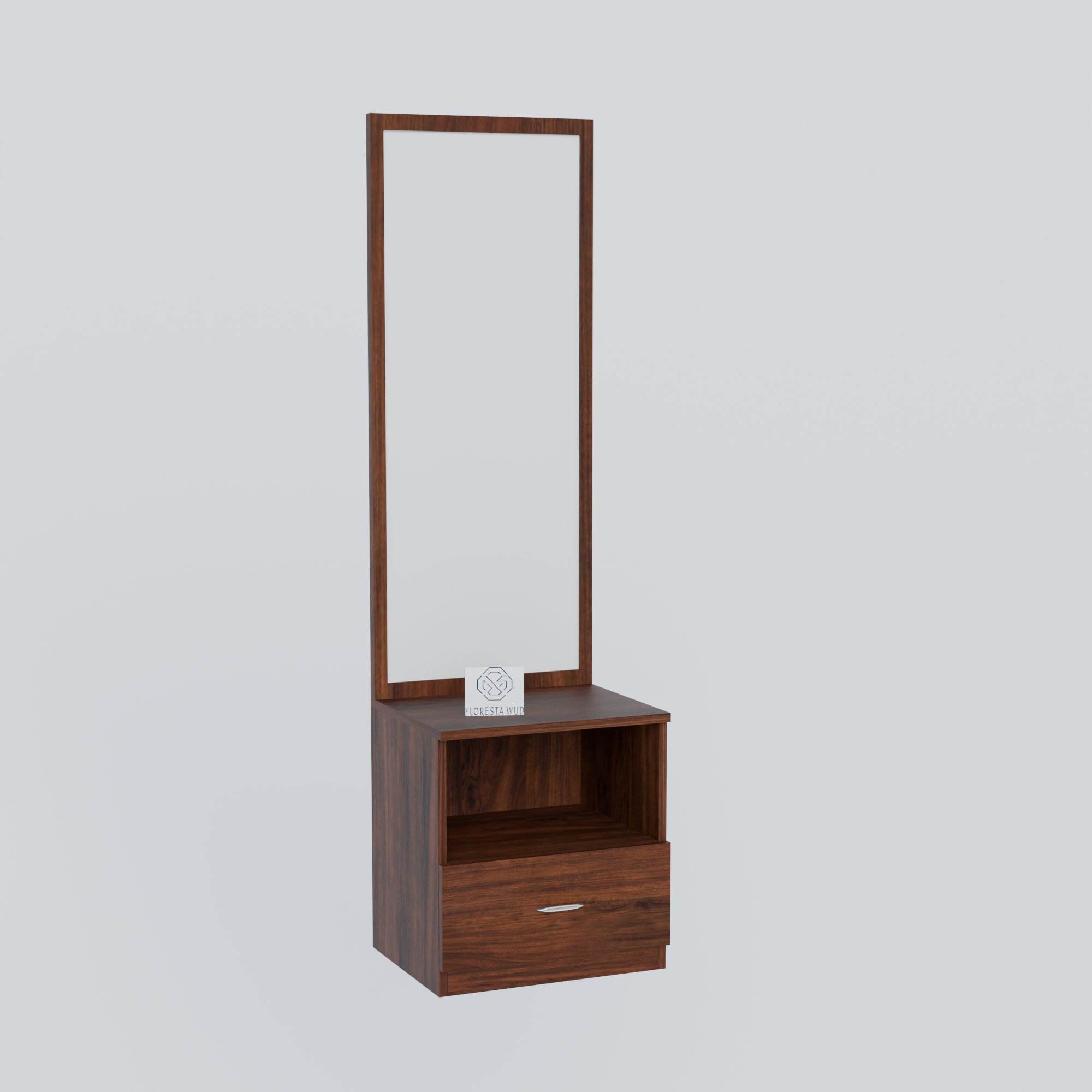 Florestawud Engineered Wood Dressing Table with Mirror – Brown Finish