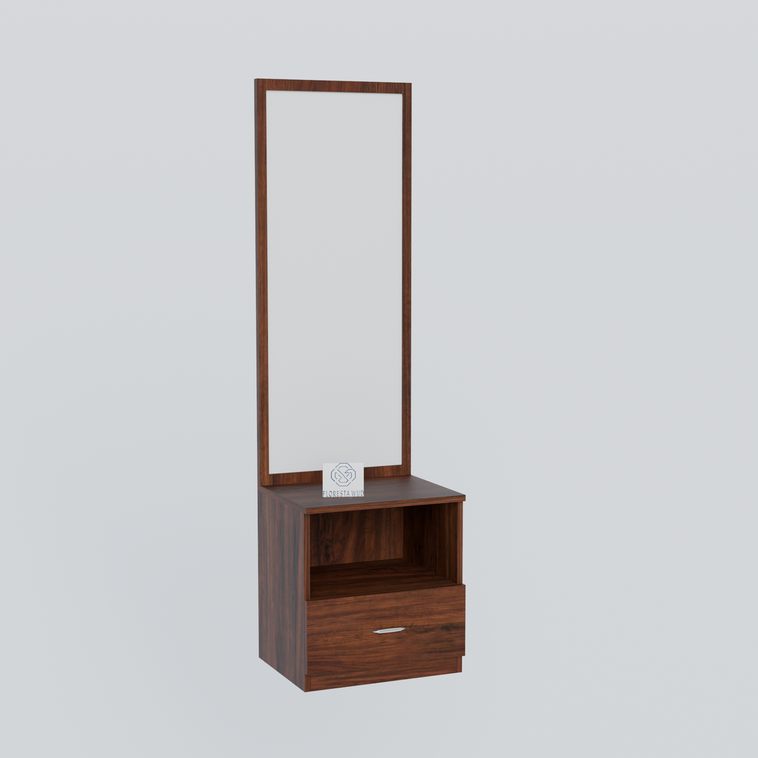 Florestawud Engineered Wood Dressing Table with Mirror – Brown Finish