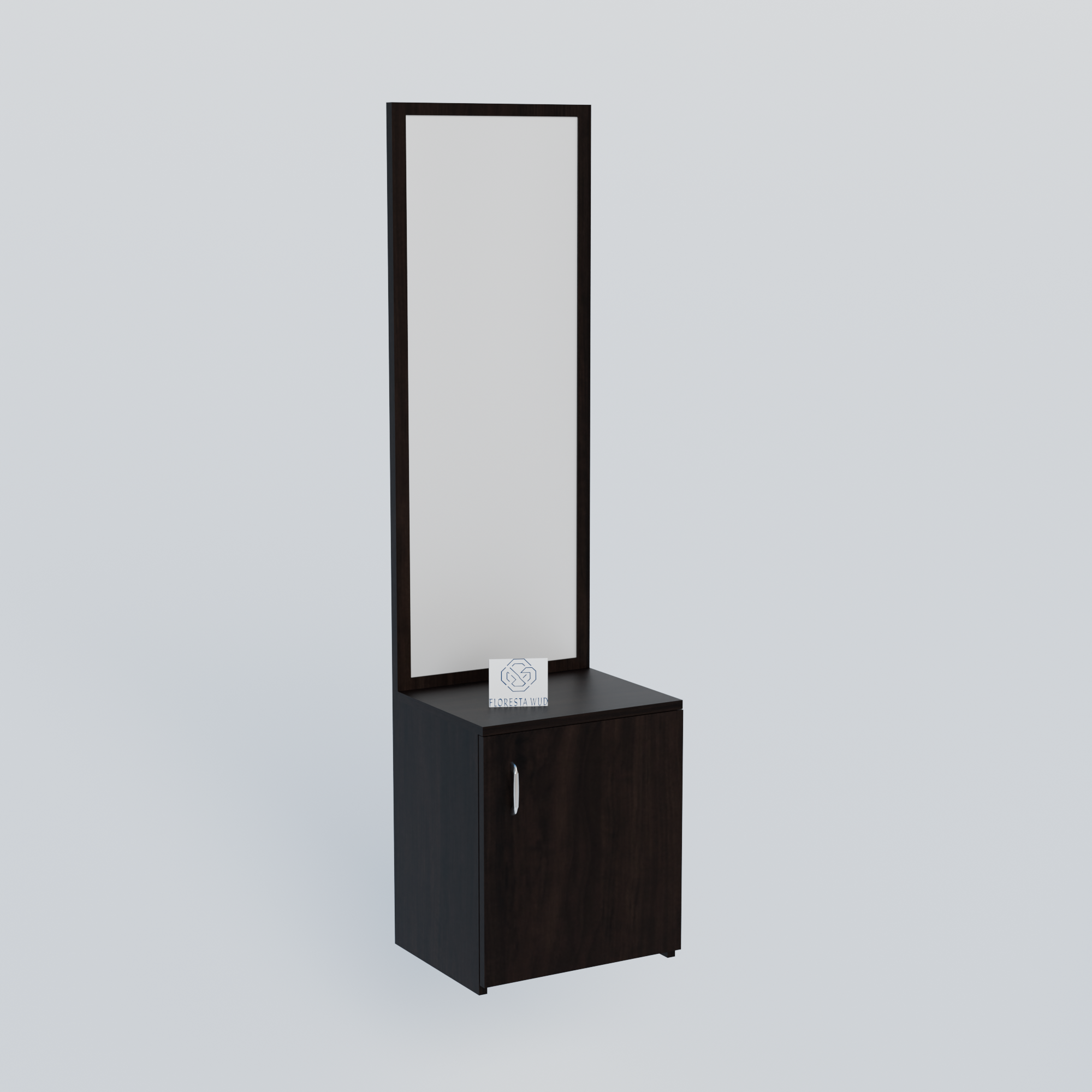 Florestawud Wooden Dressing Table with Full-Length Mirror & Storage Cabinet – Wenge Finish
