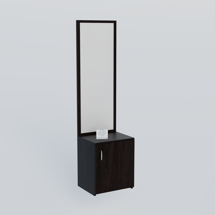 Florestawud Wooden Dressing Table with Full-Length Mirror & Storage Cabinet – Wenge Finish