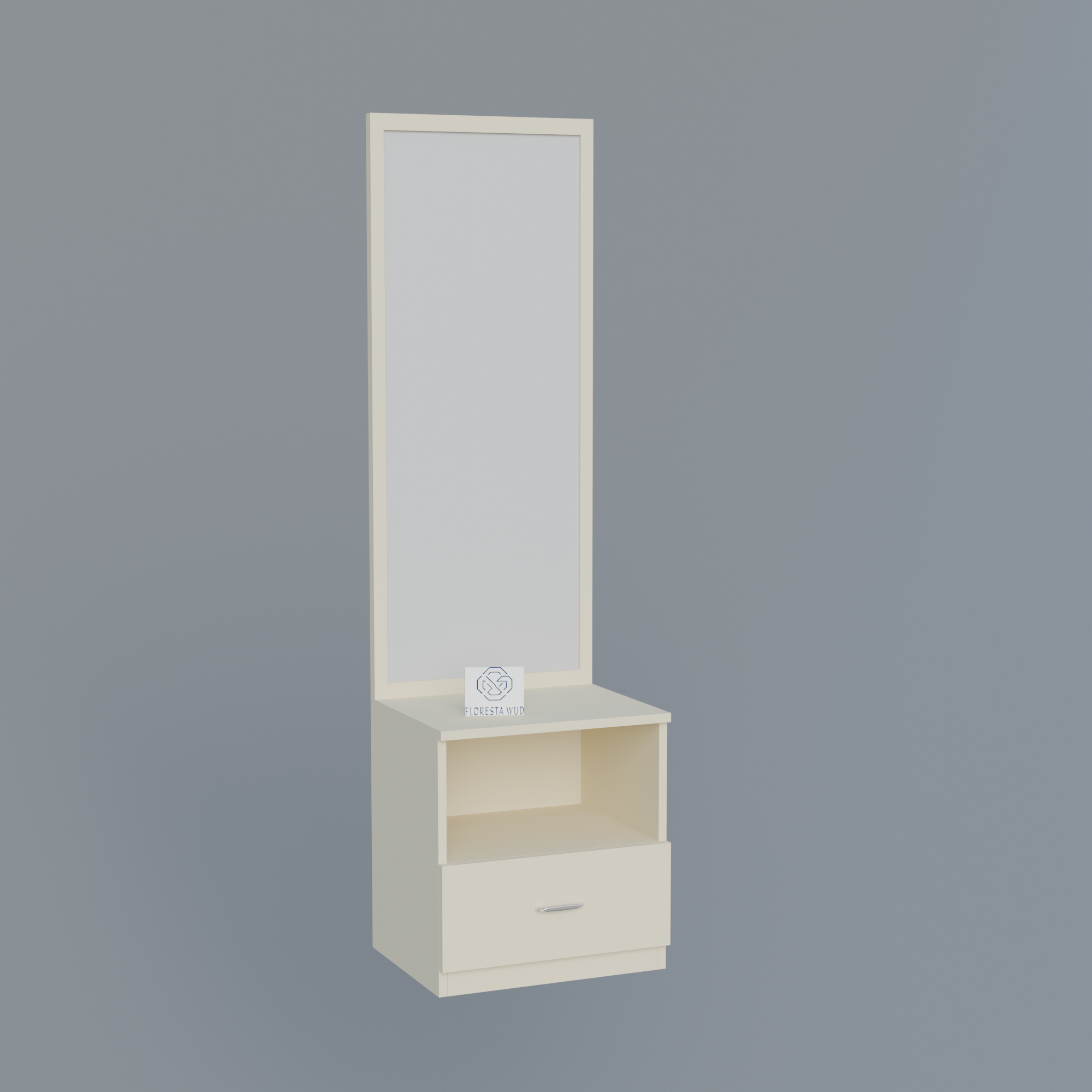 Florestawud Engineered Wood Dressing Table with Mirror – White Finish