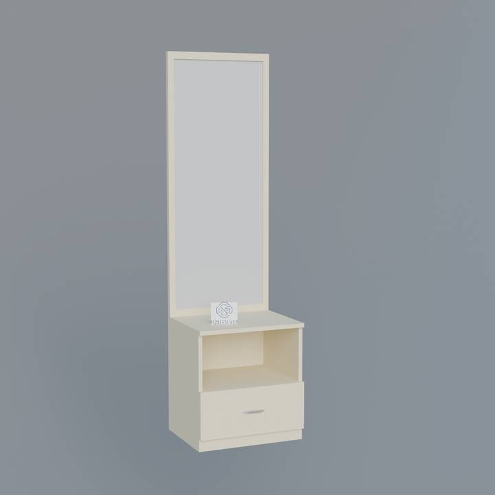 Florestawud Engineered Wood Dressing Table with Mirror – White Finish