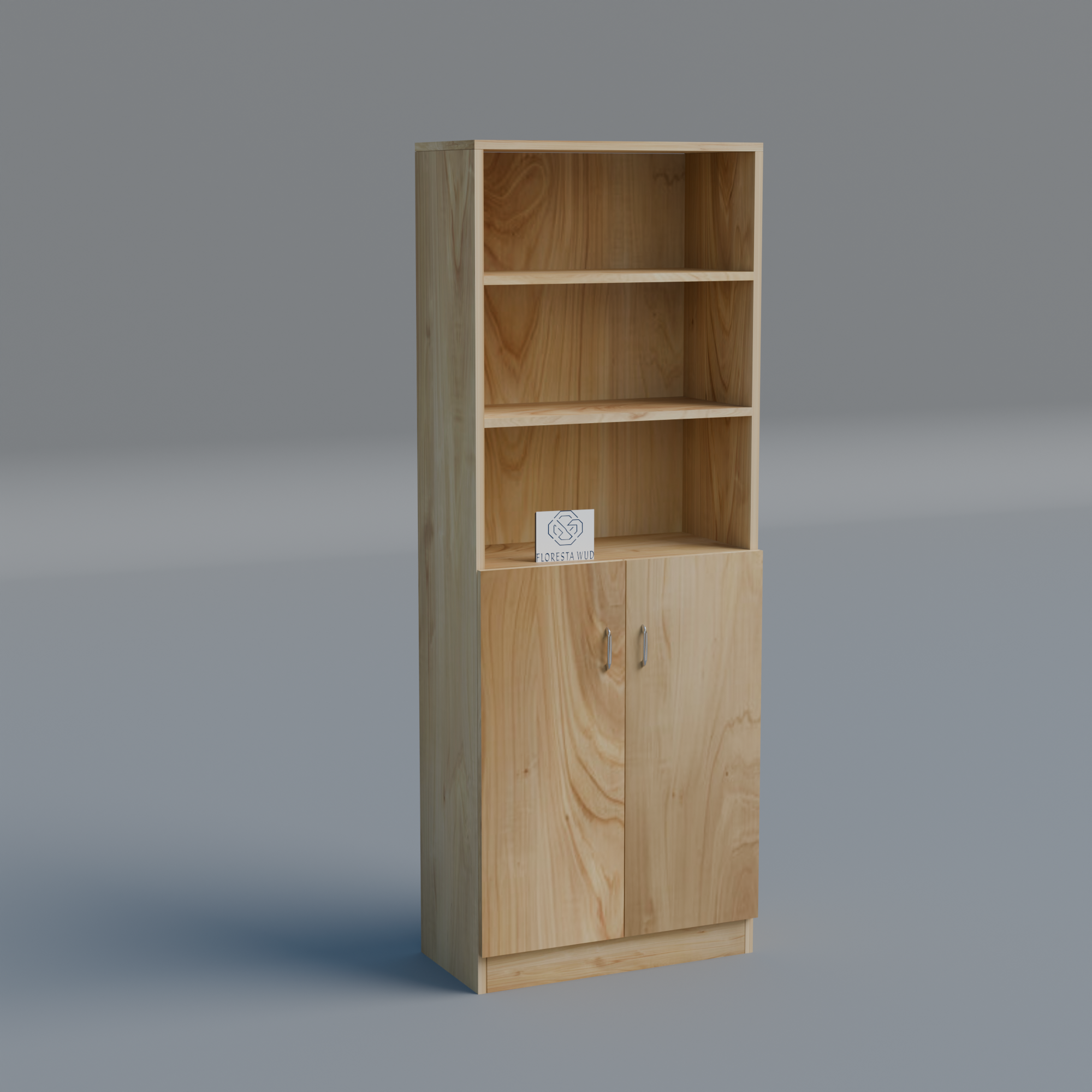 Florestawud Wooden Kitchen Storage Cabinet with Shelves – Natural color