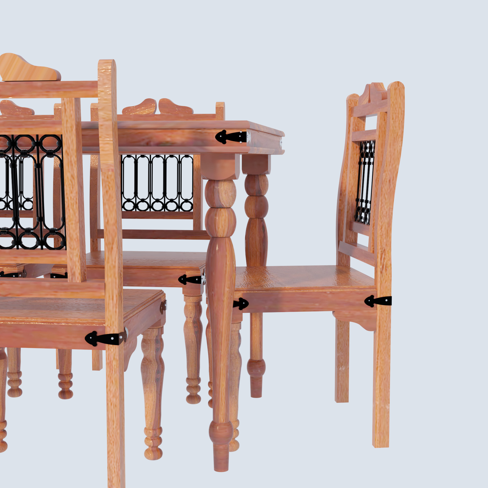 Florestawud Solid Sheesham Wood 6 Seater Dining Table Set – Honey Finish