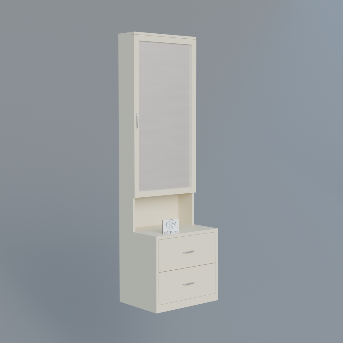Engineered Wood Dressing Table with Mirror – White
