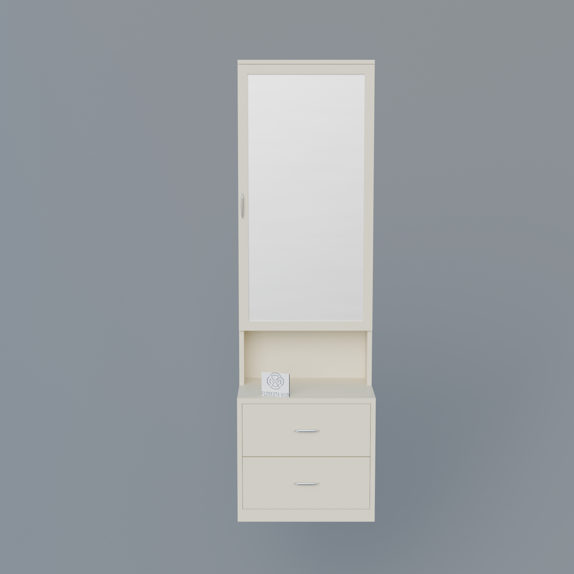 Engineered Wood Dressing Table with Mirror – White