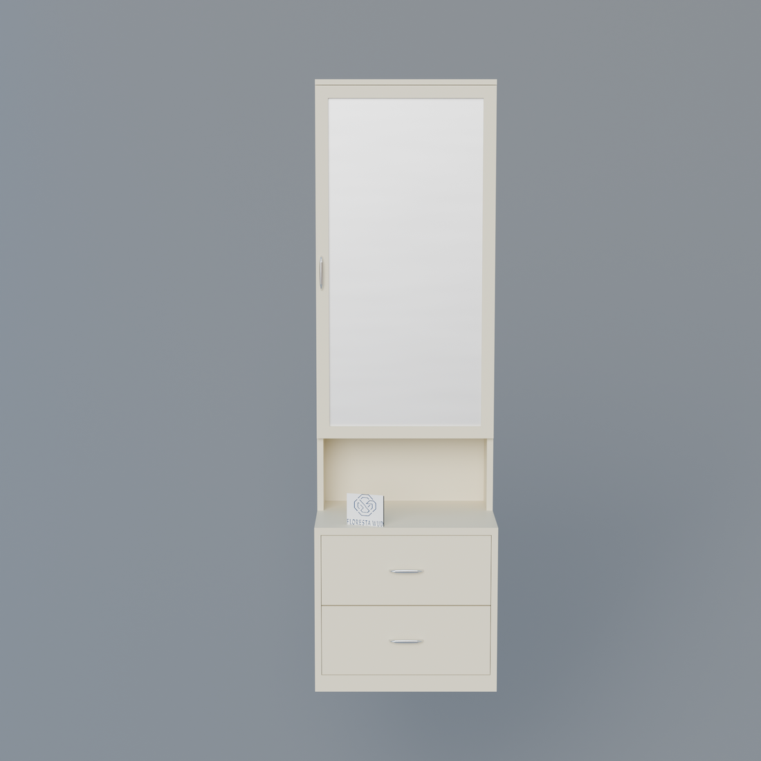 Engineered Wood Dressing Table with Mirror – White