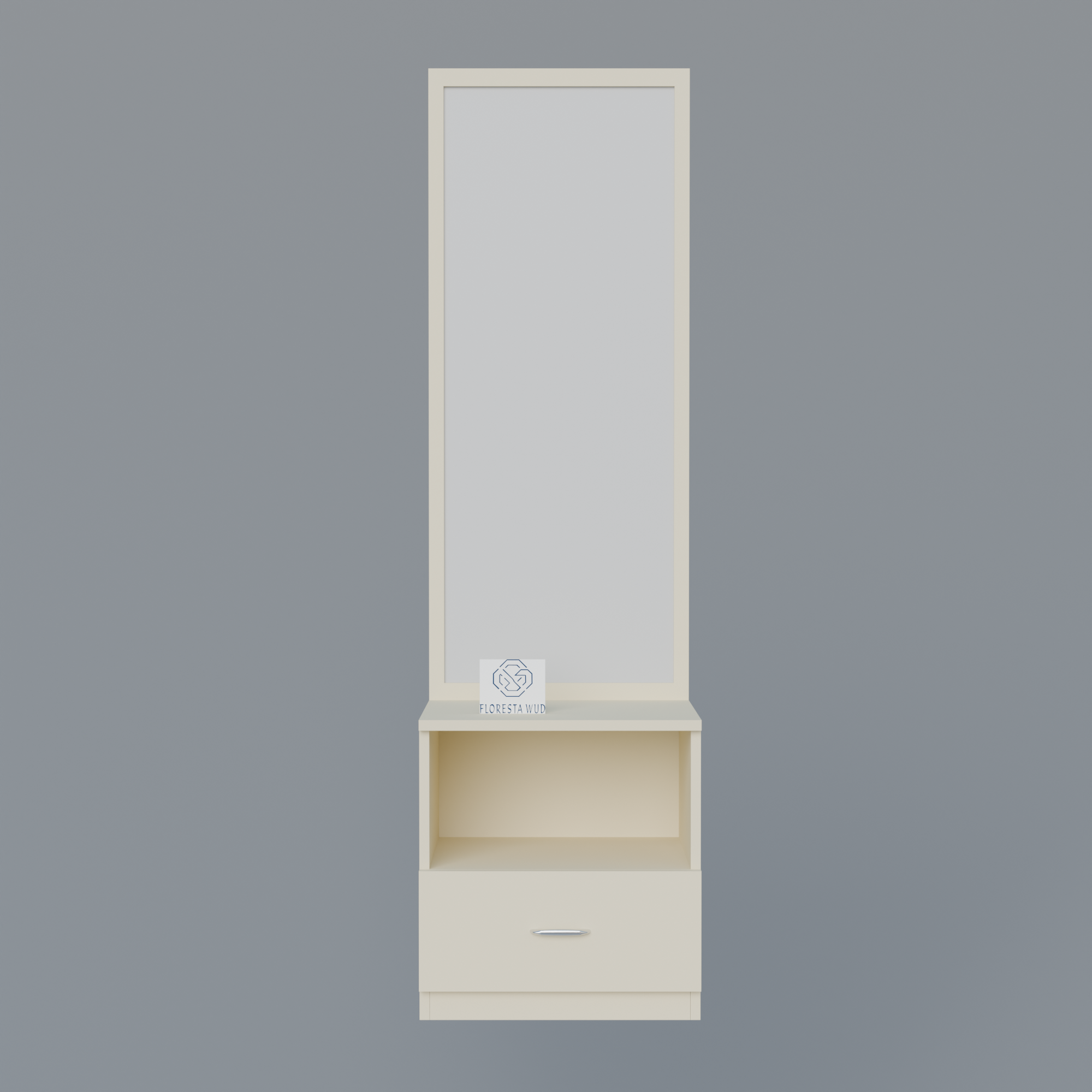 Florestawud Engineered Wood Dressing Table with Mirror – White Finish