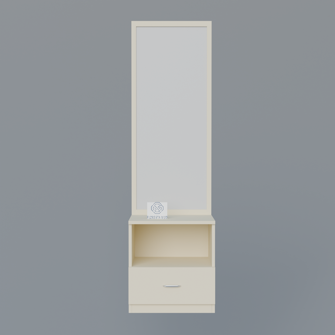 Florestawud Engineered Wood Dressing Table with Mirror – White Finish