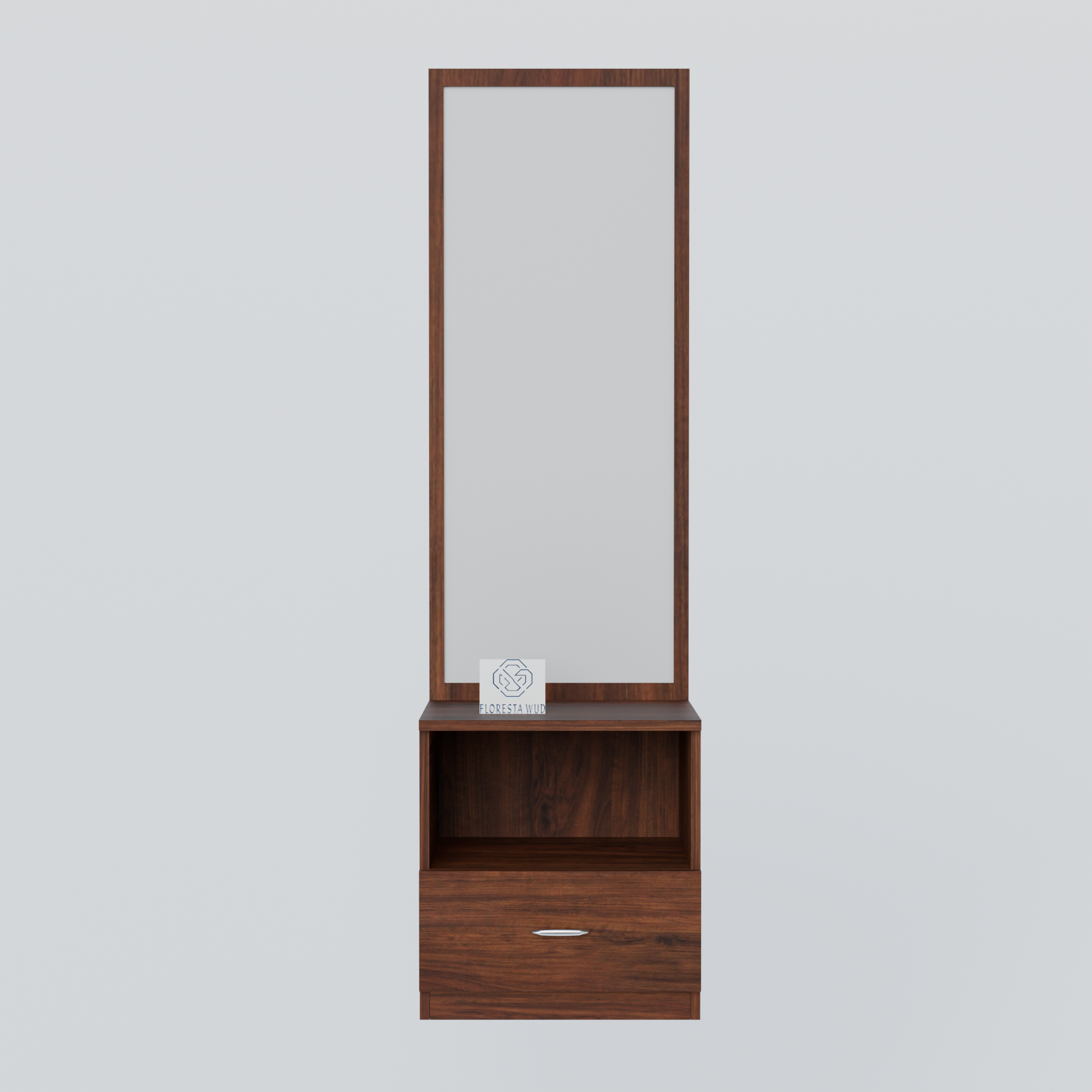Florestawud Engineered Wood Dressing Table with Mirror – Brown Finish