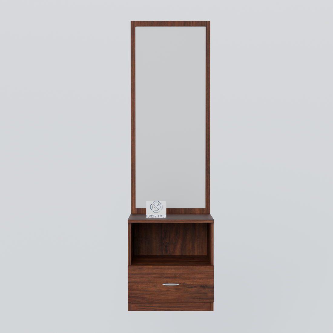 Florestawud Engineered Wood Dressing Table with Mirror – Brown Finish