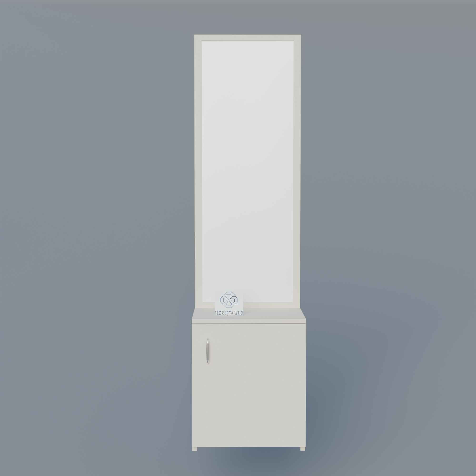 Florestawud Wooden Dressing Table with Full-Length Mirror & Storage Cabinet – White Finish
