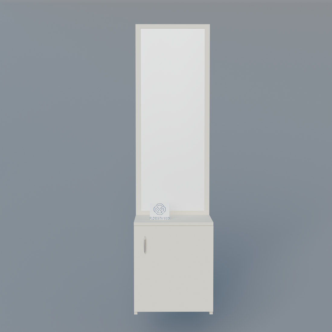 Florestawud Wooden Dressing Table with Full-Length Mirror & Storage Cabinet – White Finish