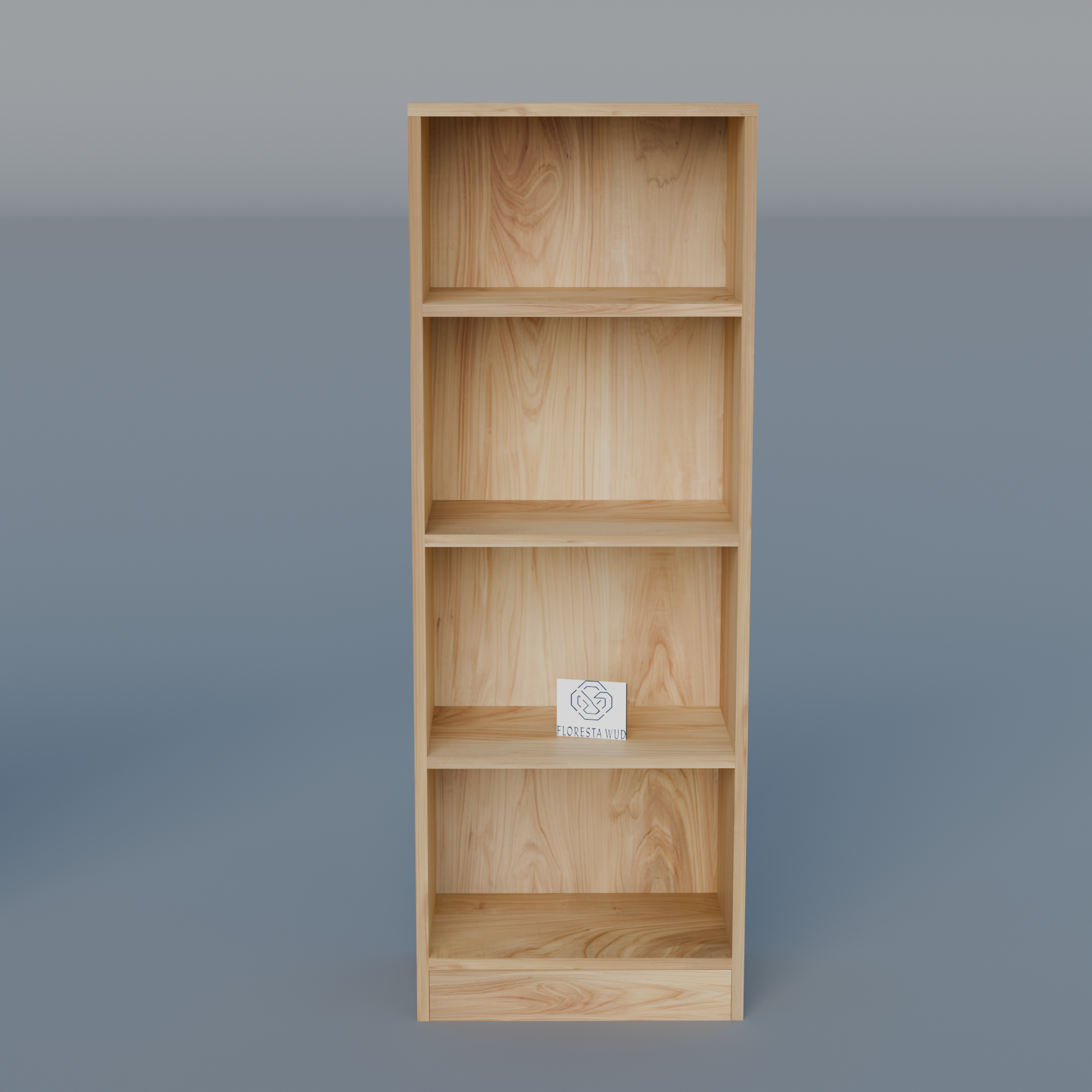 Florestawud Engineered Wood 4-Tier Open Kitchen Storage Rack – Natural Finish
