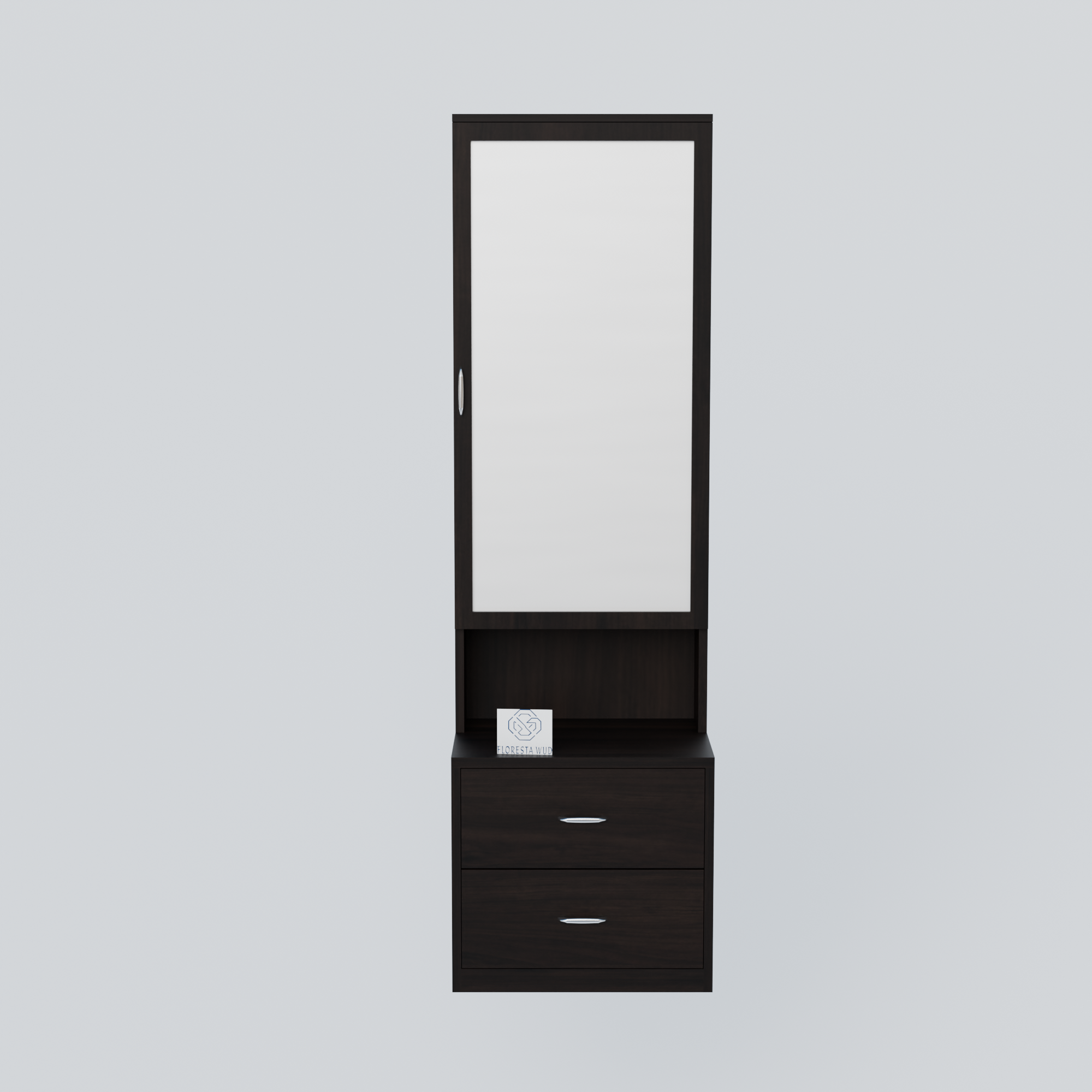 Engineered Wood Dressing Table with Mirror & 2 Drawers – Wenge Finish