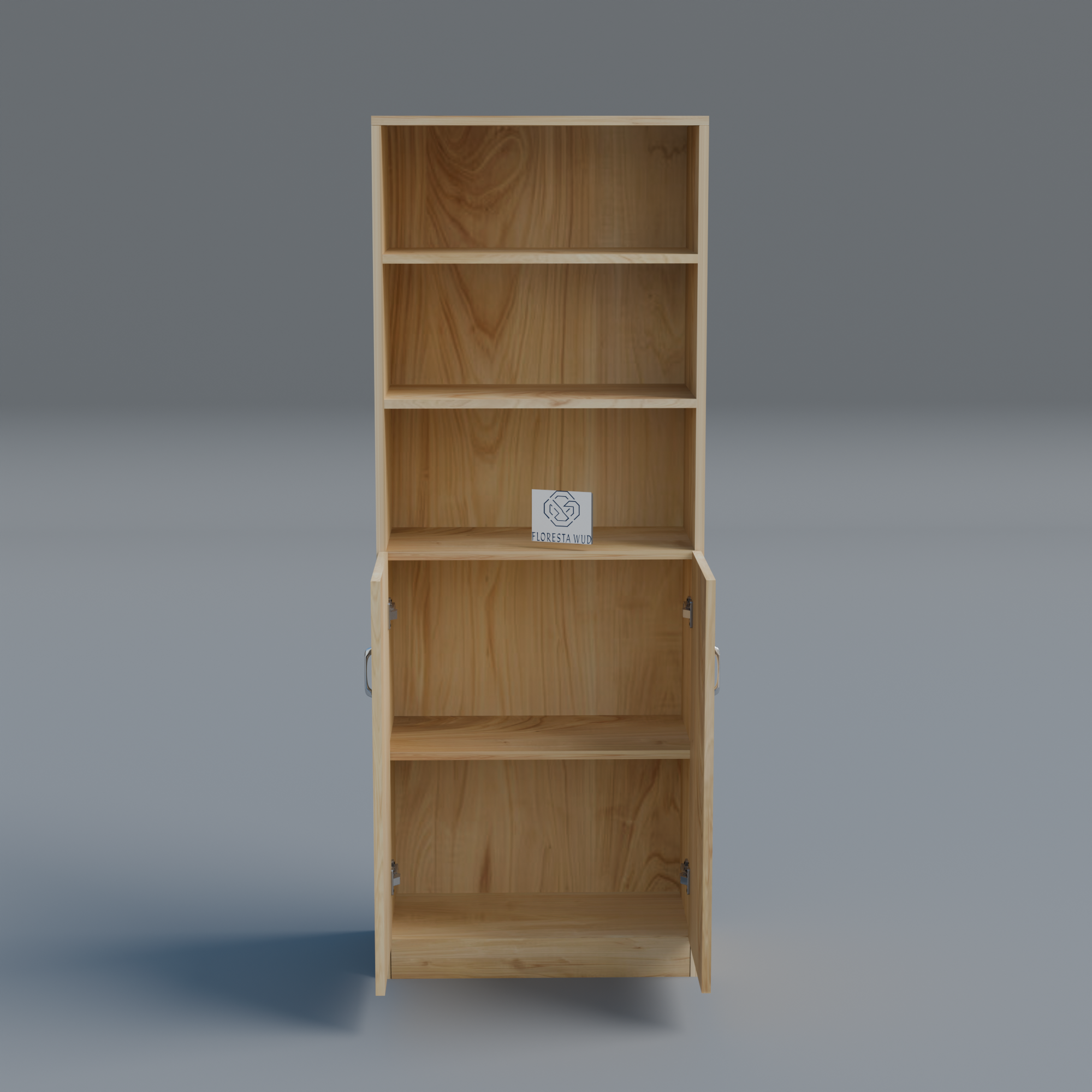 Florestawud Wooden Kitchen Storage Cabinet with Shelves – Natural color