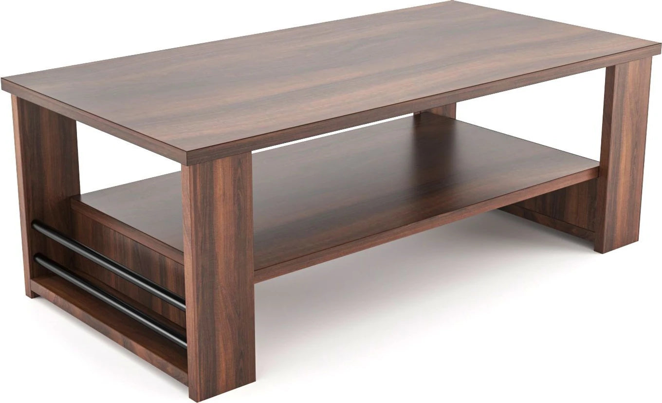 Floresta Wud Engineered Wood Coffee Table with Storage (Walnut Finish)