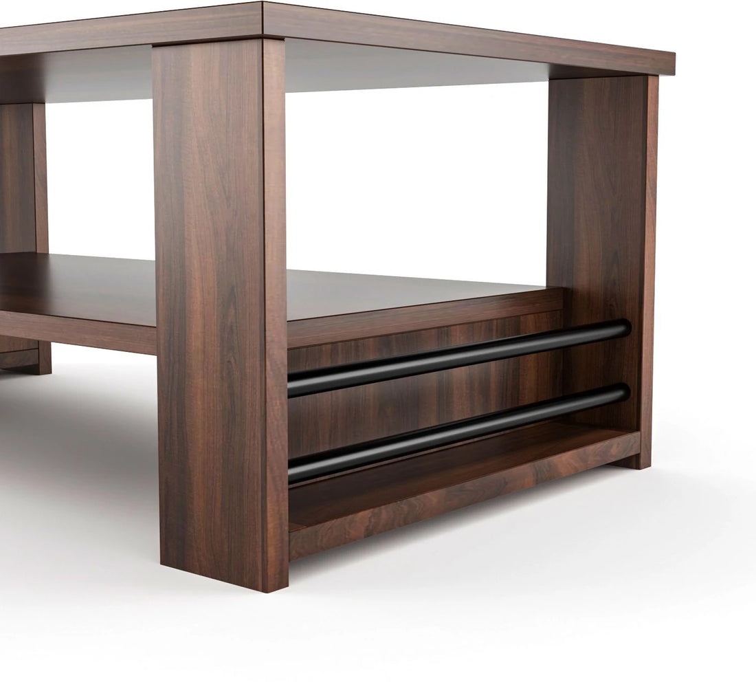 Floresta Wud Engineered Wood Coffee Table with Storage (Walnut Finish)
