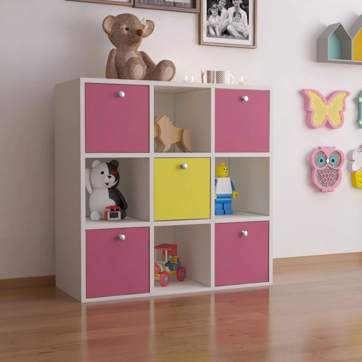 Floresta Wud Kids Storage Organizer Cabinet (White & Pink)