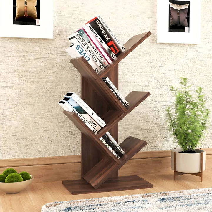 Floresta Wud Engineered Wood Tree Bookshelf (Walnut Finish)