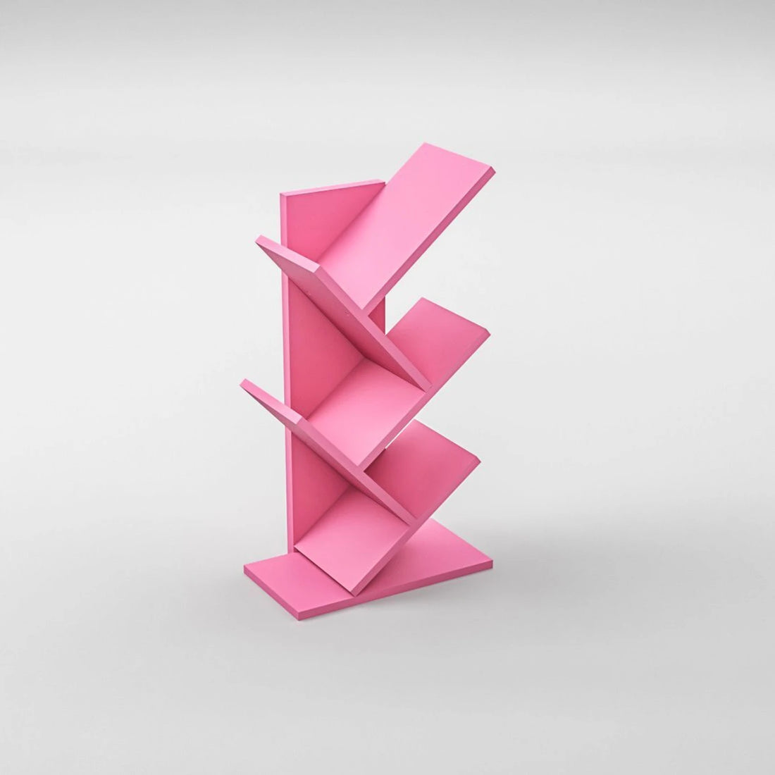 Floresta Wud Engineered Wood Tree Bookshelf (Pink Finish)