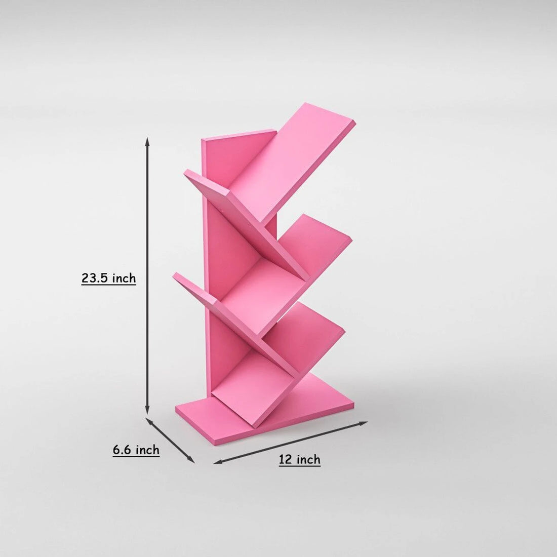 Floresta Wud Engineered Wood Tree Bookshelf (Pink Finish)