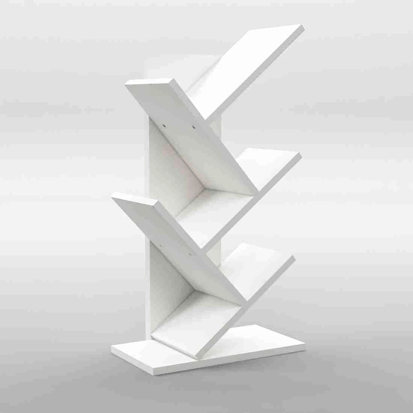 Floresta Wud Engineered Wood Tree Bookshelf (White Finish)