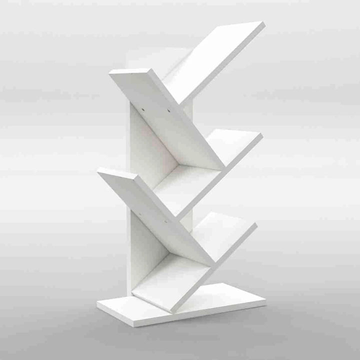 Floresta Wud Engineered Wood Tree Bookshelf (White Finish)