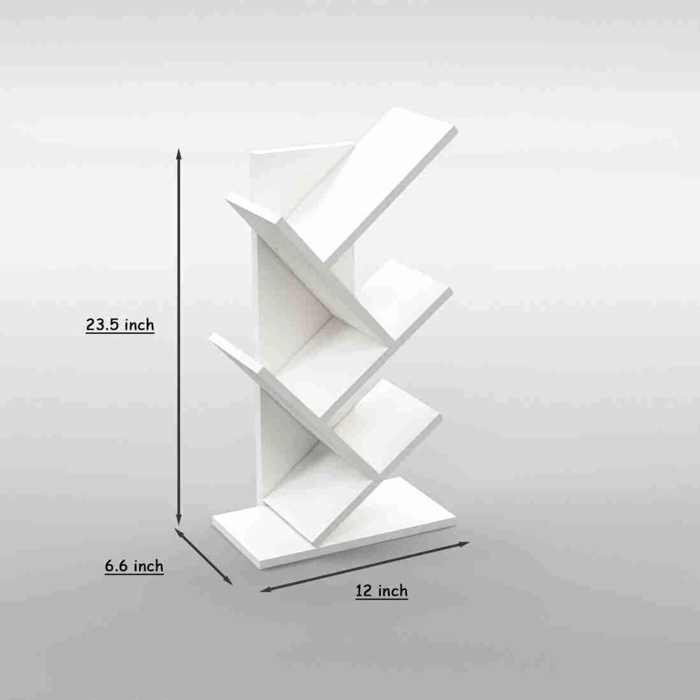 Floresta Wud Engineered Wood Tree Bookshelf (White Finish)