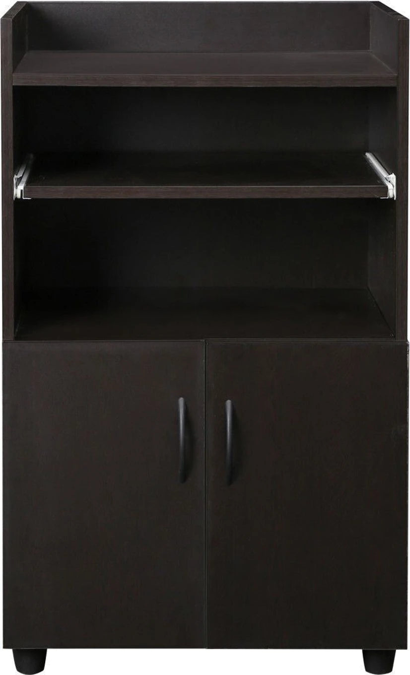 Modern Wooden Kitchen Storage Cabinet with Open Shelves & 2 Door Cupboard