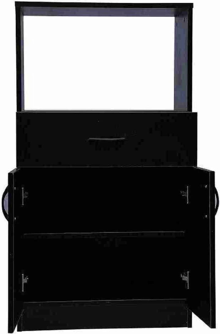 Modern Wooden Microwave Oven Stand with Storage Cabinet & Drawer