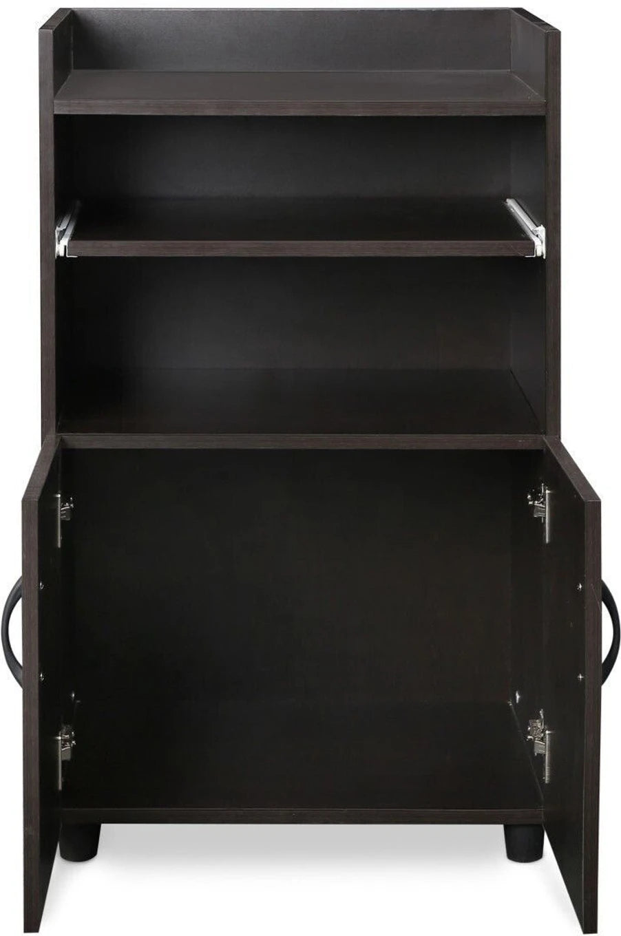 Modern Wooden Kitchen Storage Cabinet with Open Shelves & 2 Door Cupboard