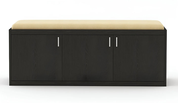 Floresta Wud Engineered Wood Shoe Rack Bench (Black Finish)