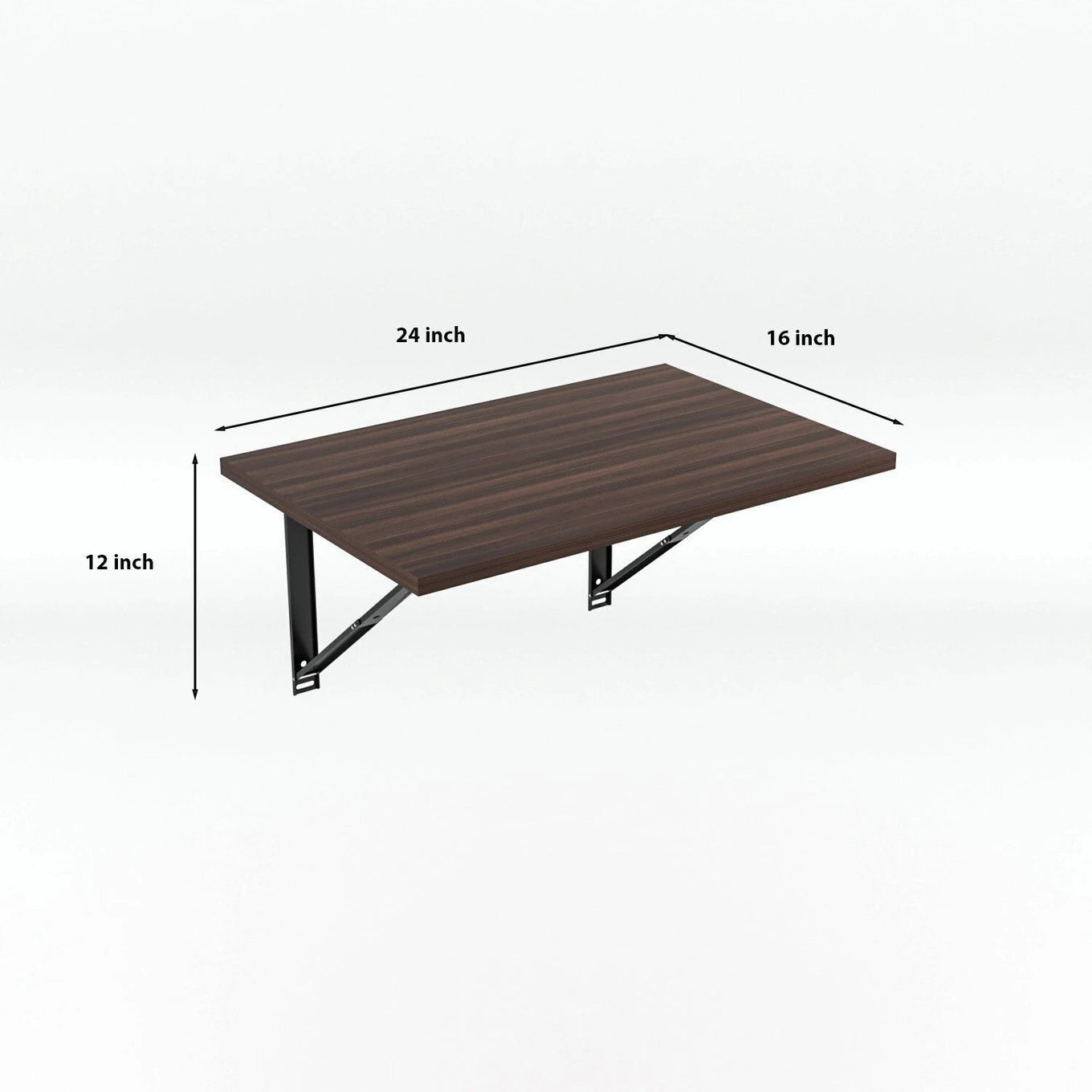 Floresta Wud Wall Mounted Foldable Study Table (Walnut Finish)