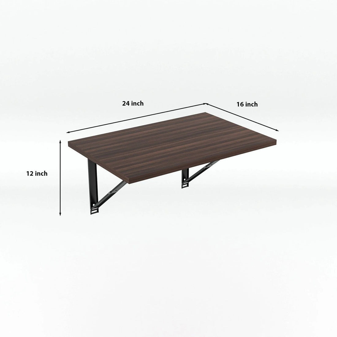 Floresta Wud Wall Mounted Foldable Study Table (Walnut Finish)