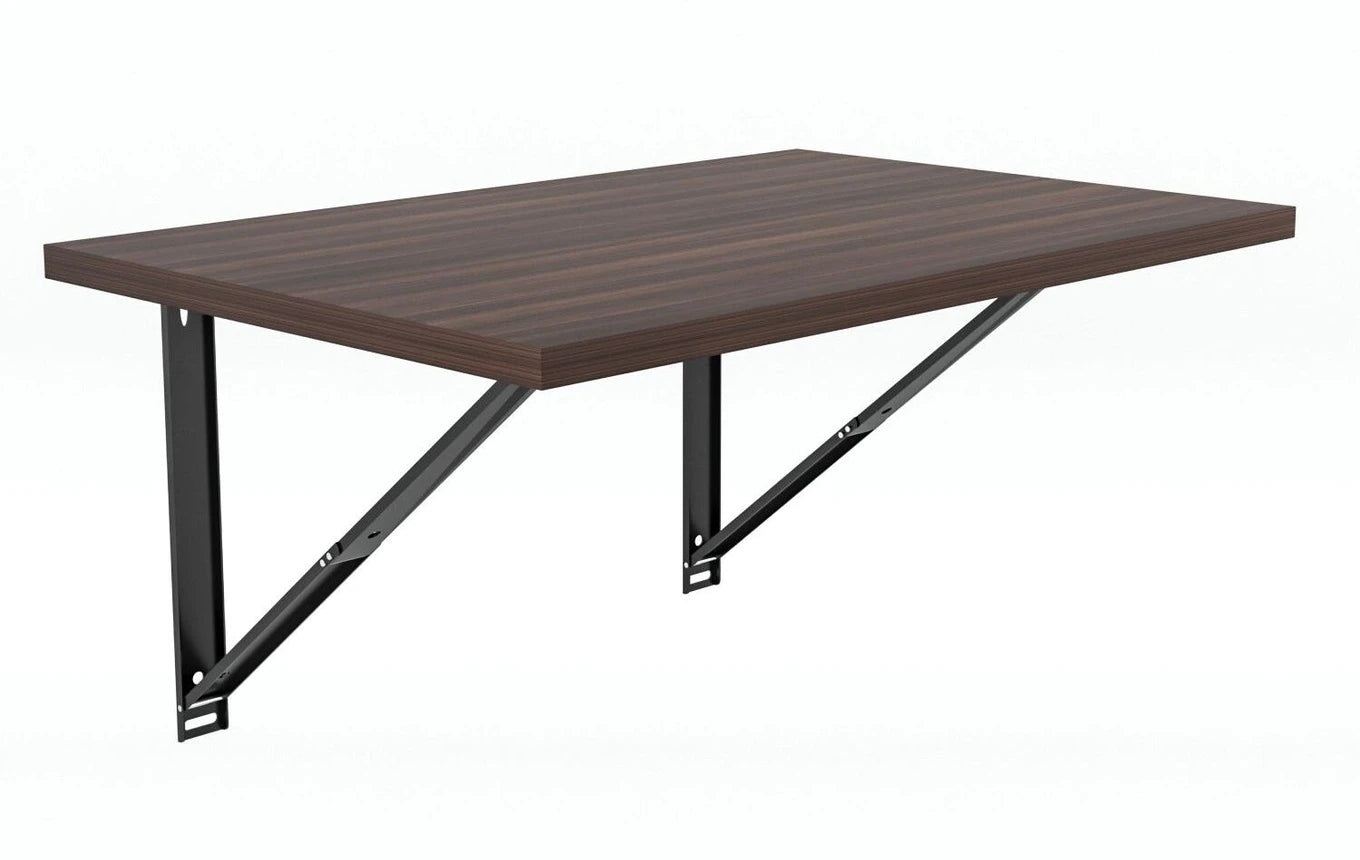 Floresta Wud Wall Mounted Foldable Study Table (Walnut Finish)