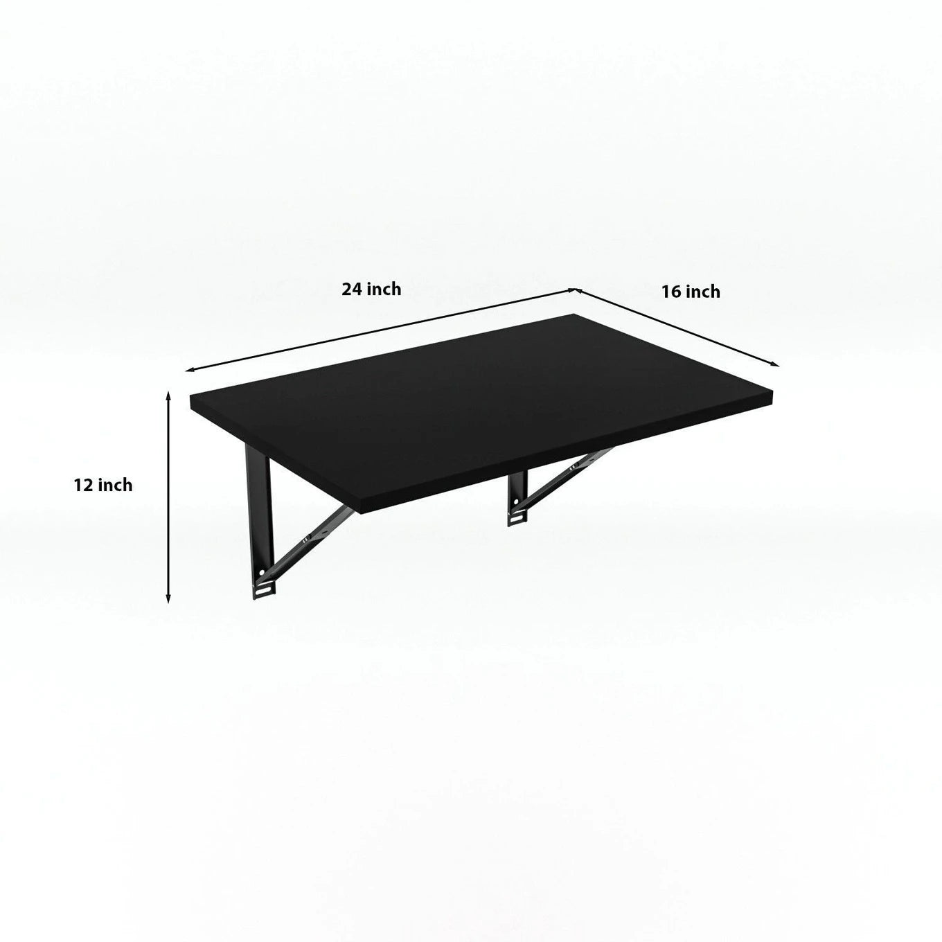 Floresta Wud Wall Mounted Foldable Study Table – Black Finish