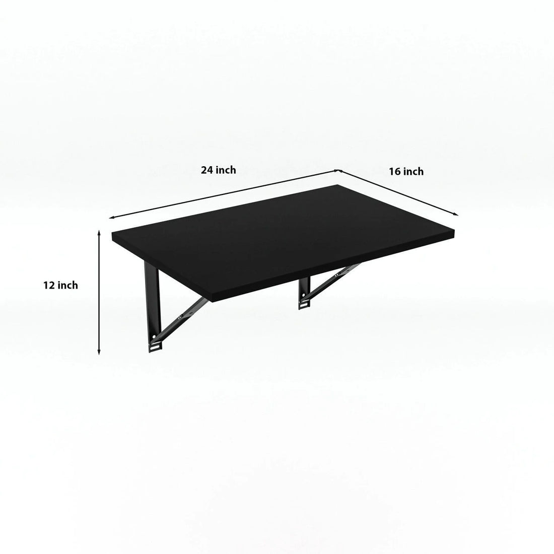 Floresta Wud Wall Mounted Foldable Study Table – Black Finish