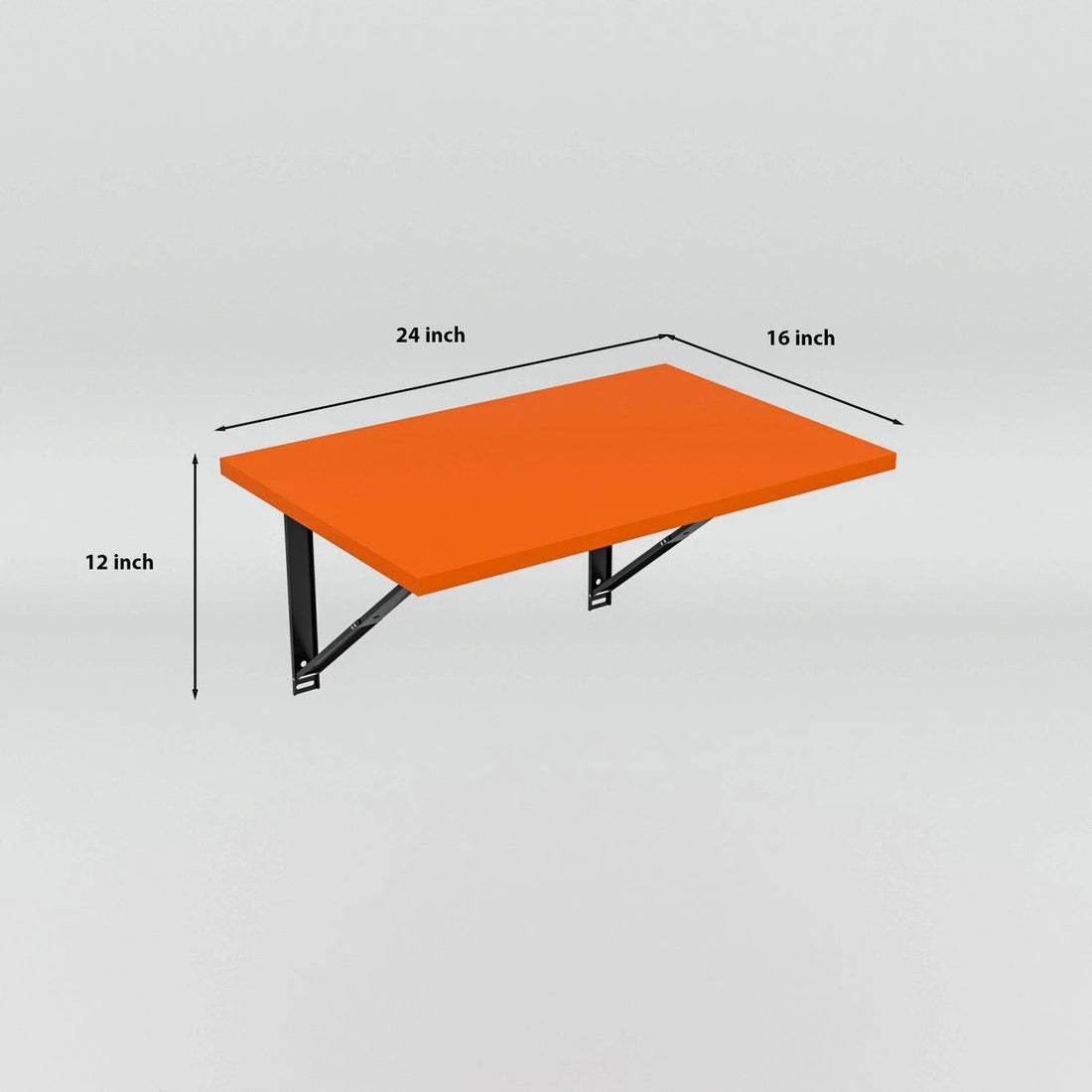 Floresta Wud Wall Mounted Foldable Study Table  (Orange Finish)