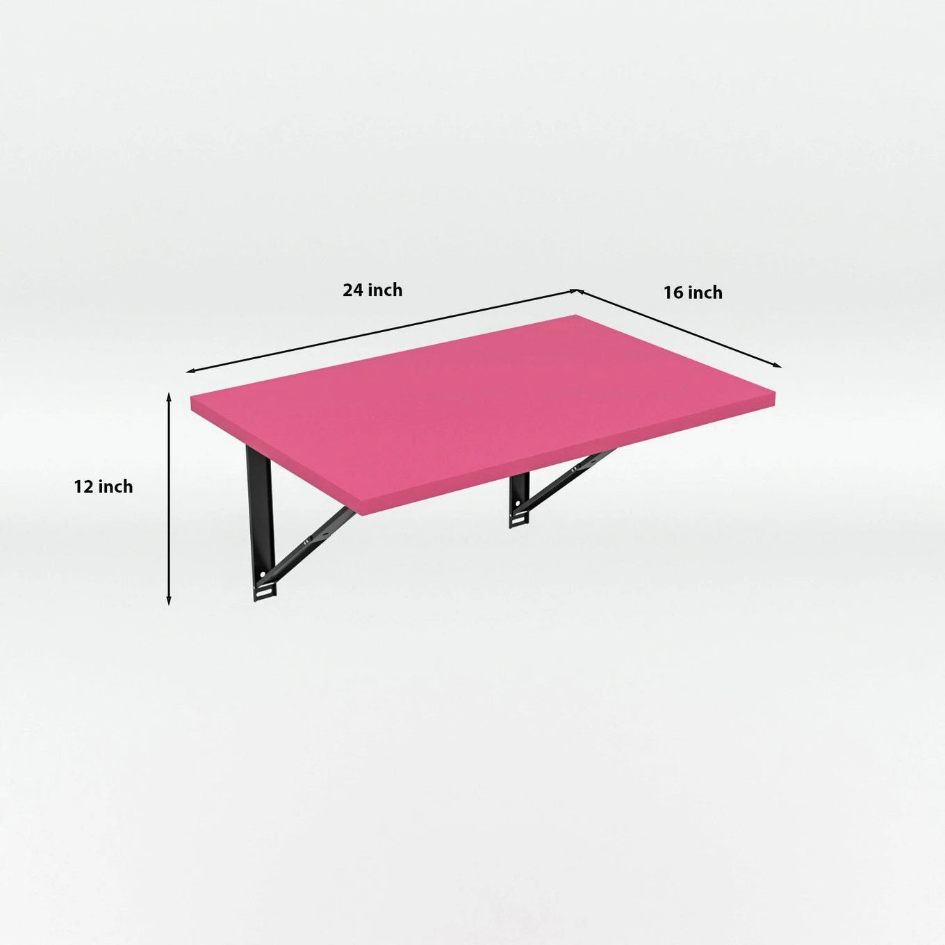 Floresta Wud Wall Mounted Foldable Study Table (Pink Finish)
