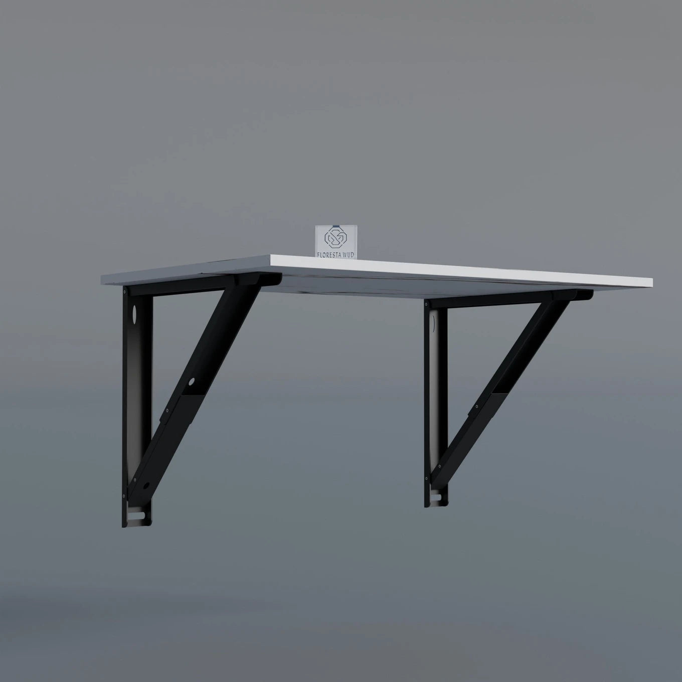 Floresta Wud Wall Mounted Foldable Study Table  (White Marble Finish)