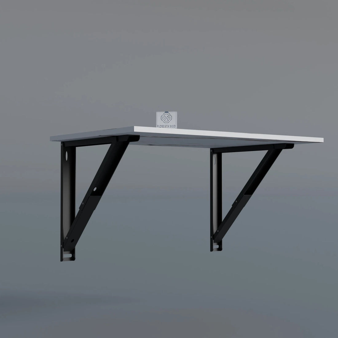 Floresta Wud Wall Mounted Foldable Study Table  (White Marble Finish)