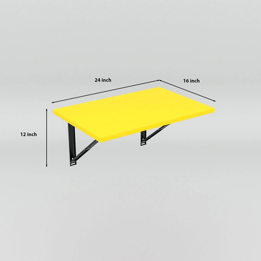 Floresta Wud Wall Mounted Foldable Study Table (Yellow Finish)