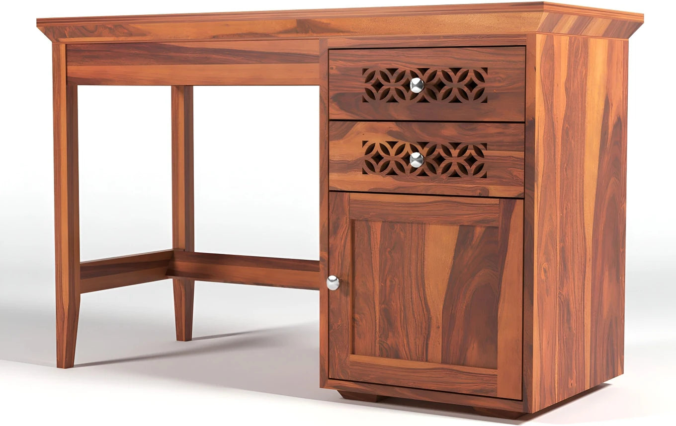 Floresta Wud Computer Desk with Storage (Teak Finish)