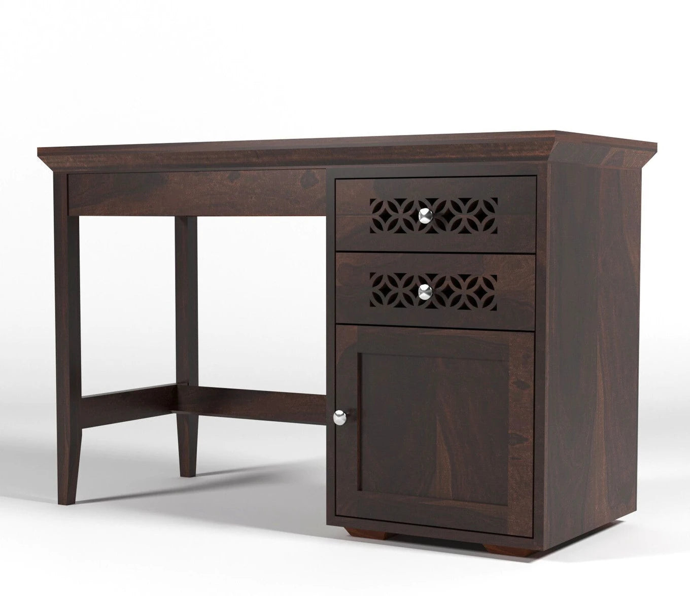 Floresta Wud Sheesham Wood Study Table with Chair (Walnut Finish)