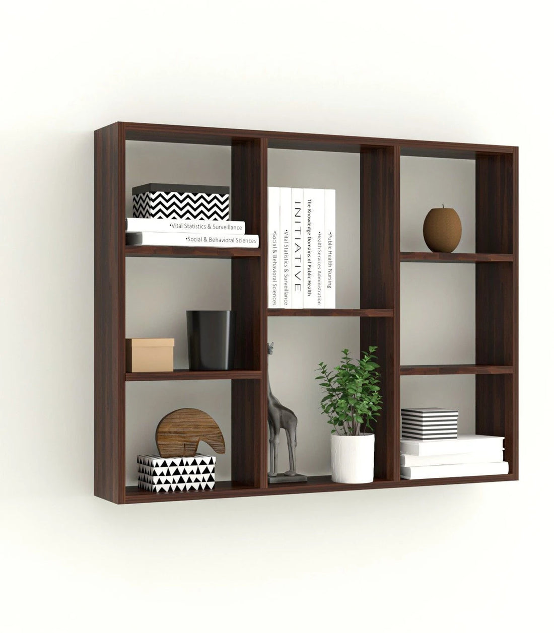 Floresta Wud Wall Mounted Display Shelf (Walnut Finish)