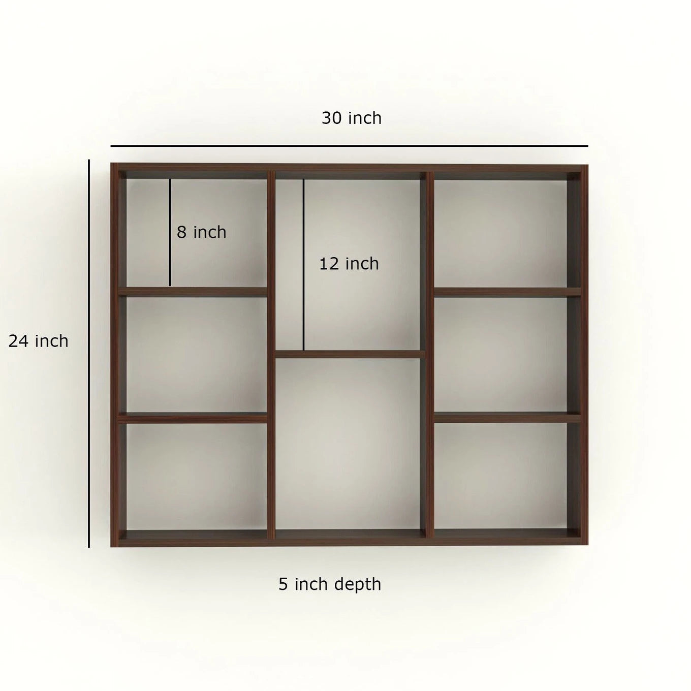 Floresta Wud Wall Mounted Display Shelf (Walnut Finish)