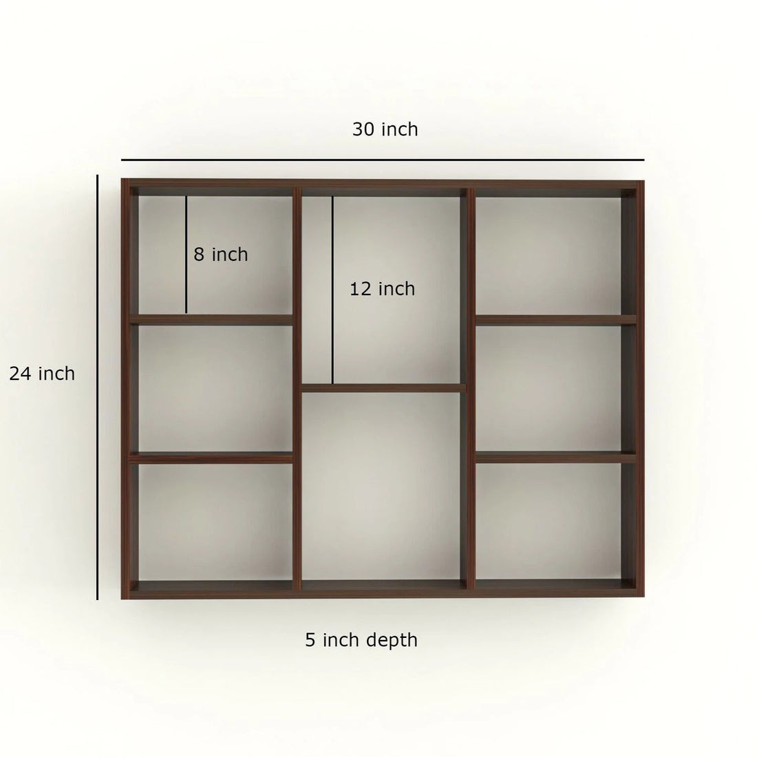 Floresta Wud Wall Mounted Display Shelf (Walnut Finish)
