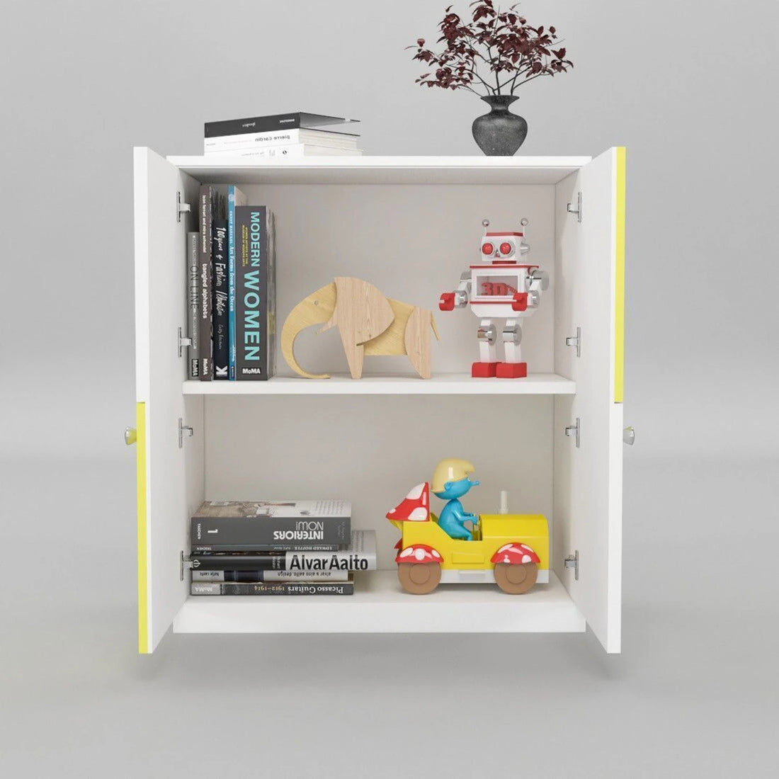 Floresta Wud Kids Storage Cabinet (White & Yellow)